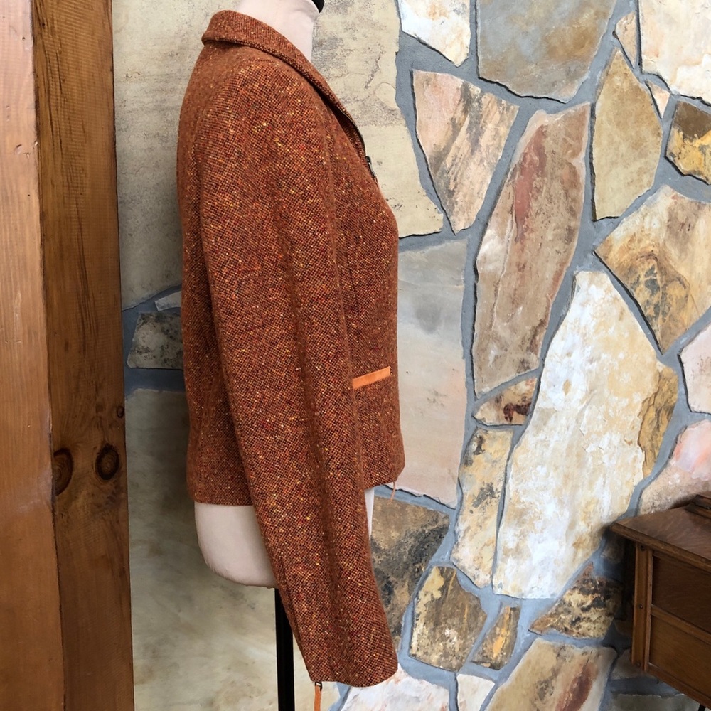 LIZ CLAIBORNE Vintage Wool Blend Suede Trim Cropped Jacket (S) - Picture 4 of 17